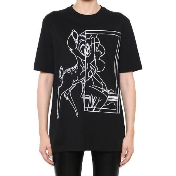 EUC Unisex Givenchy X Disney Bambi Print Oversized Graphic Cotton T-shirt Black - Picture 3 of 12